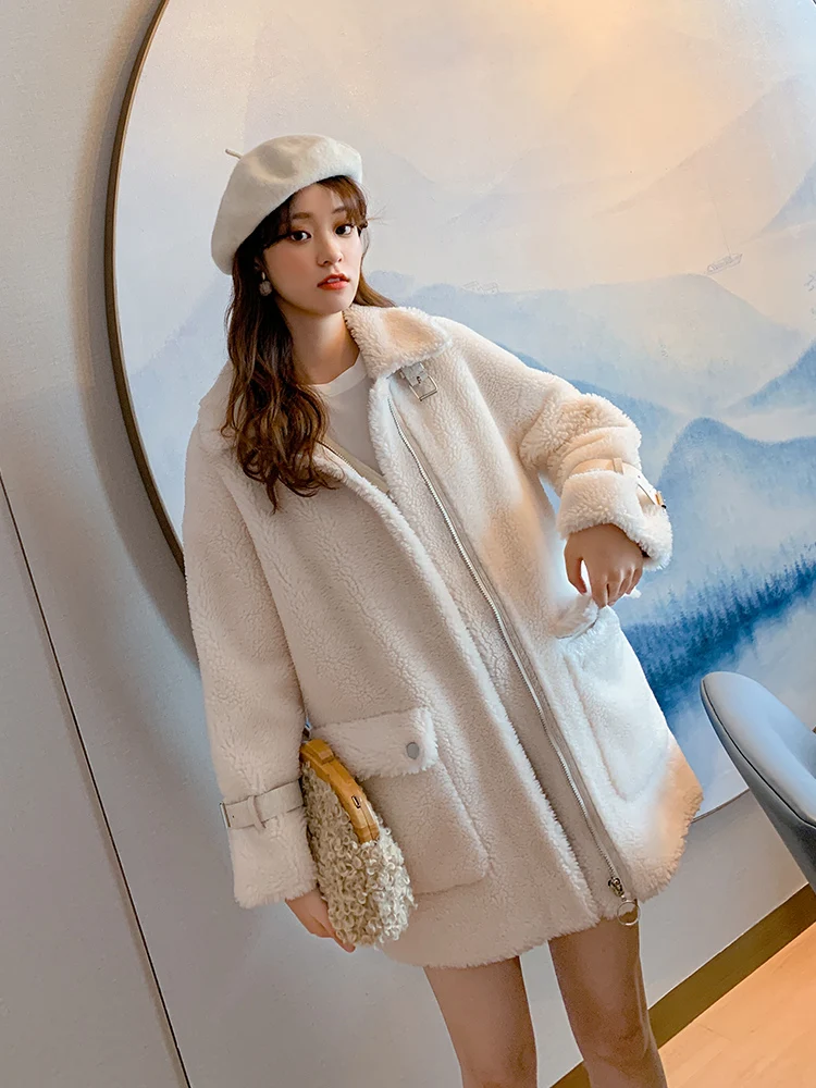 Пальто с натуральным мехом Женская осенне-зимняя куртка одежда 2020 корейские