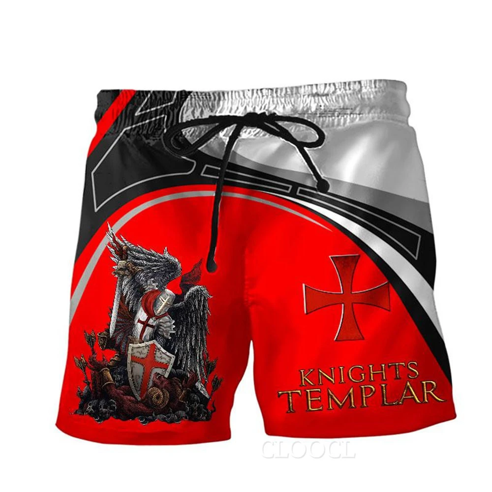 

HX Newest Knights Templar Board Shorts 3D Print Men Clothing Men For Women Streetwear Harajuku Beach Men's Pants