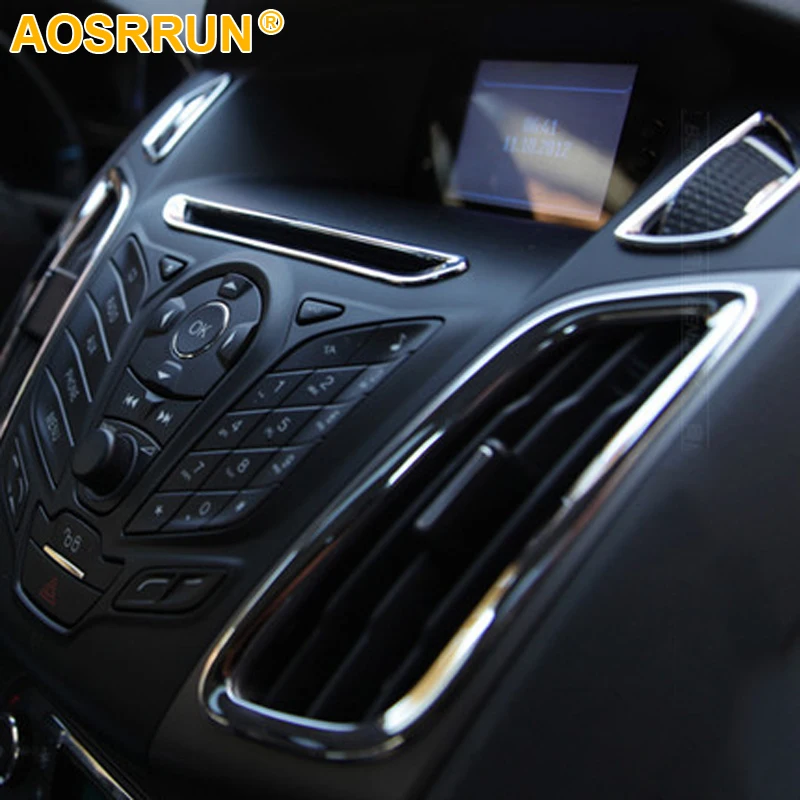Ford focus 3 için 2012 2013 2014 araba aksesuarları ABS iç klima çıkışı dekorasyon krom