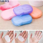 20 40 60 120 шт.кор. одноразовое мыло Бумага многофункциональный нарезанный чистящие средства для путешествий на открытом воздухе ванну чистый мыло мини Планшеты 2021