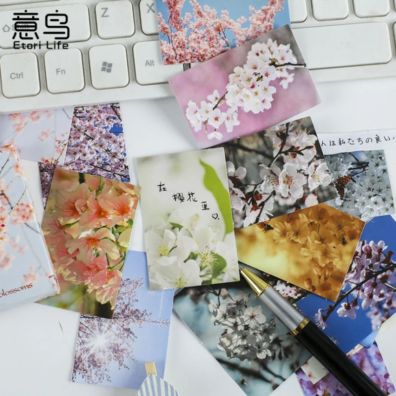 

30pcs Boxed stickers Sakura's Words Self-adhesive Stickers Handbook Album Items Decorative Sealing Stickers