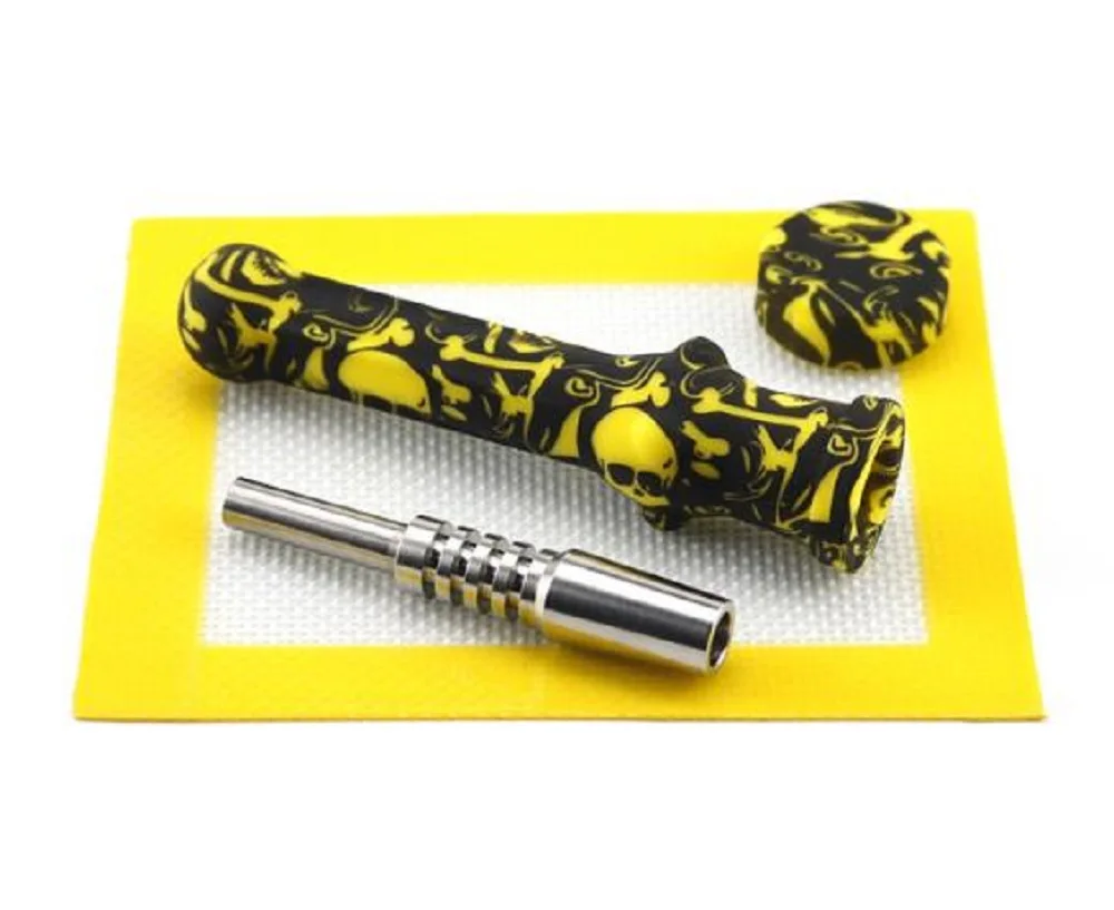 

collector silicone nectar set thick smoke trachea with 14mm titanium cigarette nail silicone mini silicone honey Collector