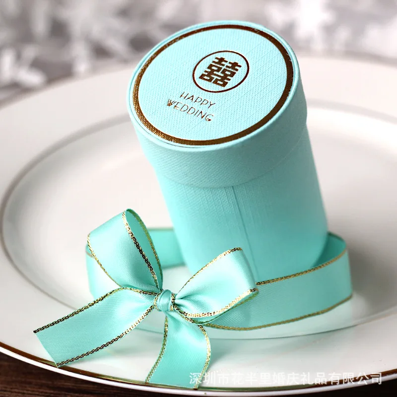 Новинка 2021 Цилиндрическая Коробка для шоколадных конфет свадебные сувениры и