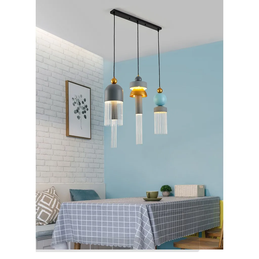 

Fashion Tassel Macron pendant lamp bar dining room macaron bedside small cafe decoration pendant lights