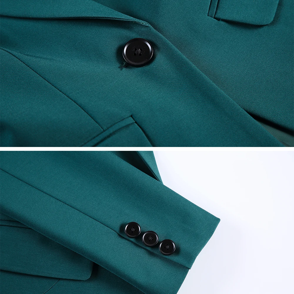 Высококачественный зеленый комплект из 3 предметов Женский офисный официальный