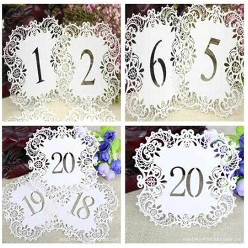 10 шт./упак. цвета слоновой кости с кружевами номер Стола Настольная игра карты для