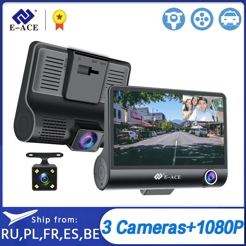 Фотокамера E ACE 3 Автомобильный видеорегистратор 4 0 дюйма авторегистратор с