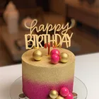 Золотой, розовый, золотой, черный, с днем рождения, акриловые украшения для торта, открытка, торт, Топпер, выпечка, торт, плагин, украшение для дня рождения G