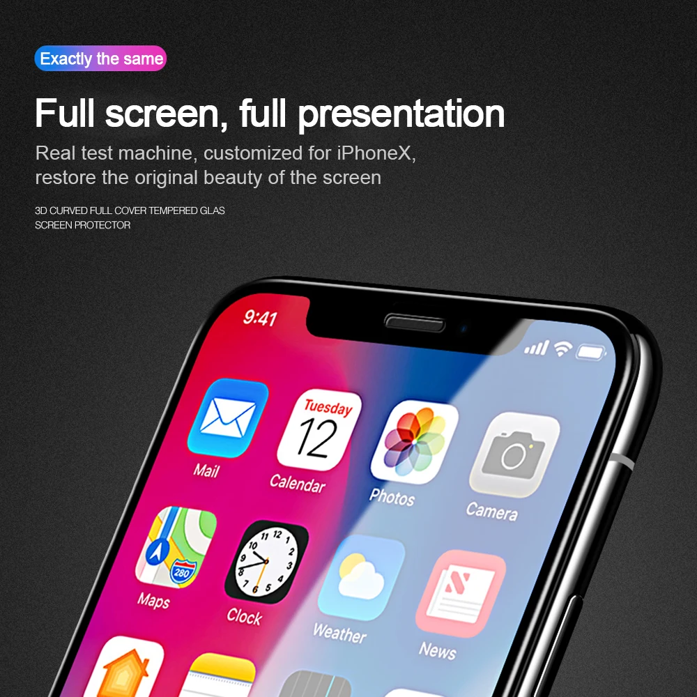100Pcs/lot Screen Protector 3D Full Cover Tempered Glass  For iPhone 12 11 Pro Xs Max X Xr 8 7 6 6s Plus Cover Protective Glass