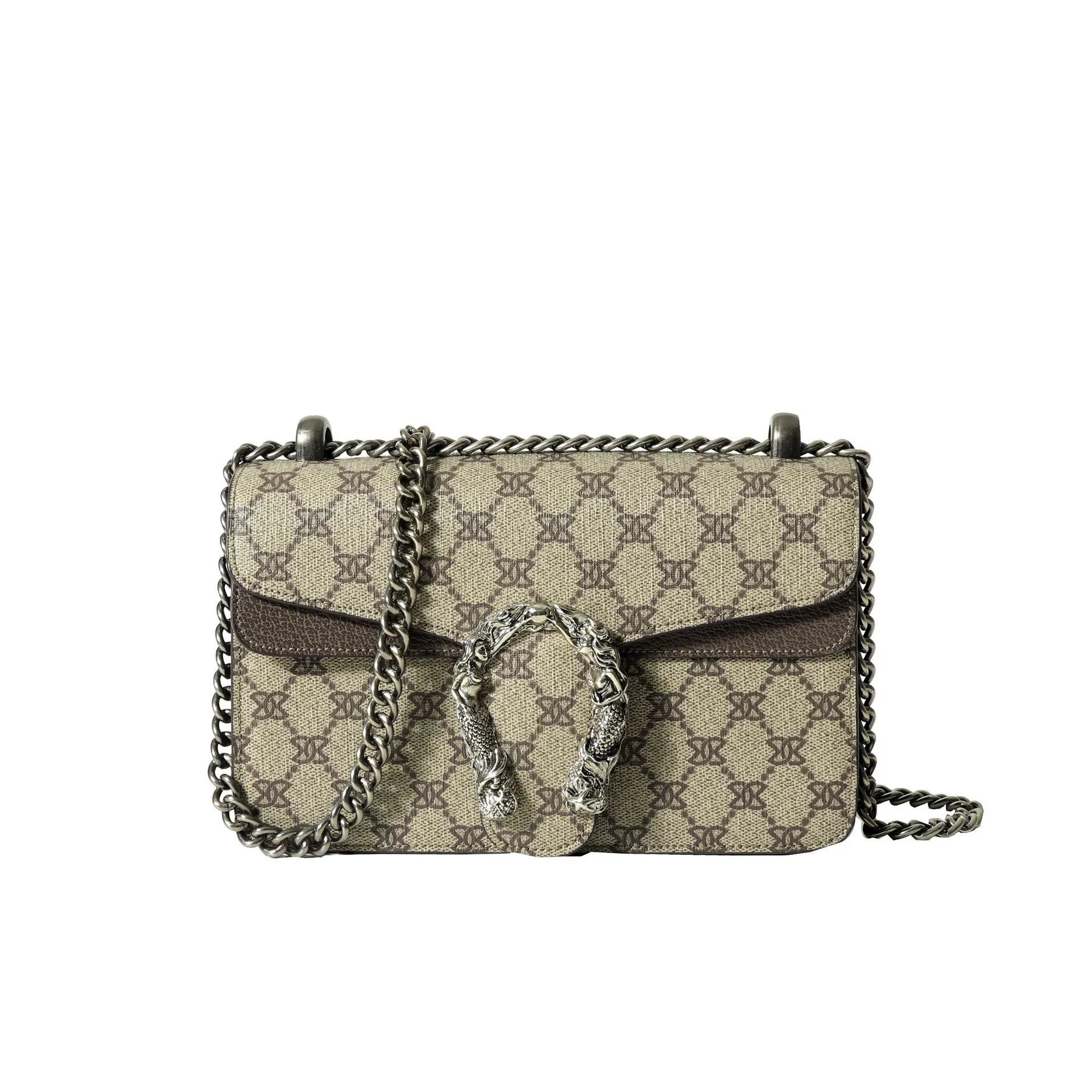 

European retro style bag women's new fashion high-end sense of contrast color messenger bag design sense lock shoulder bag