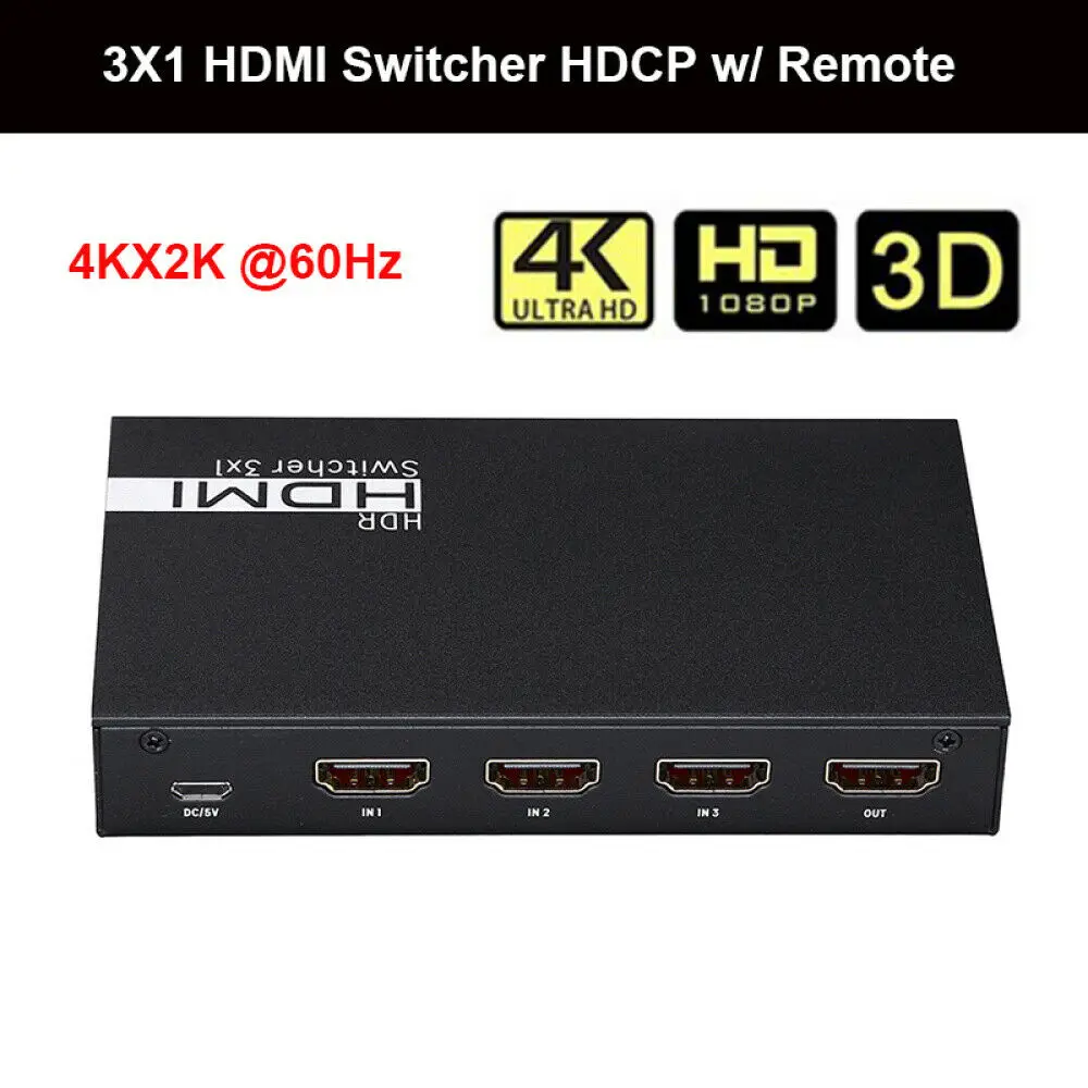 Топ 3 в 1 выход видео HDMI аудио коммутатор 1080P 60 Гц 7.1CH 4 к x 2 HD для PS3 PS4 HDTV DVD Xbox360 |
