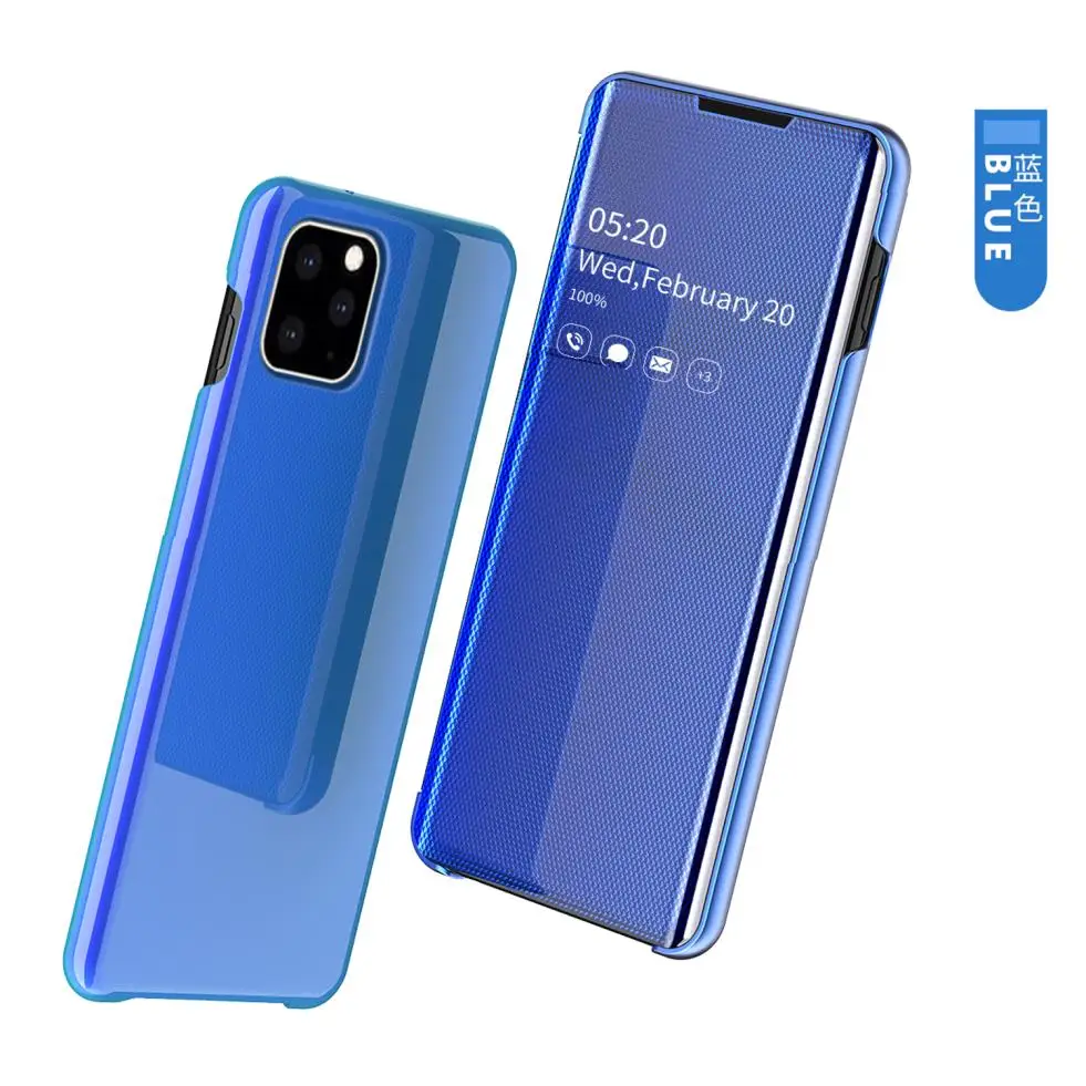 blue Для Apple iPhone XR X XS Max 8 7 6s 6 Plus зеркальный Флип Тонкий Модный умный чехол для мобильного телефона защитный чехол - Цвет: blue