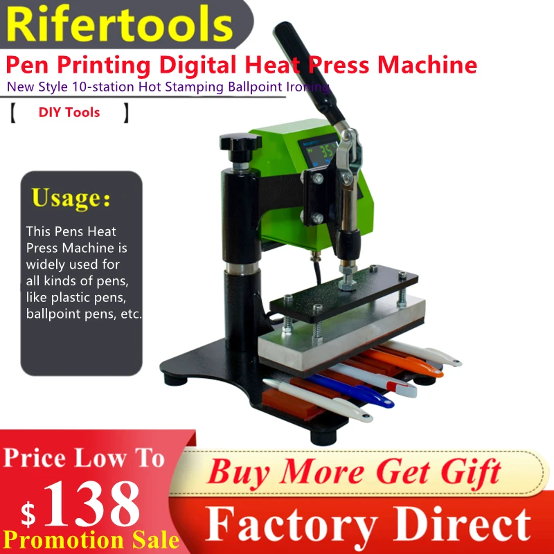 Рекламная акция 10 в 1 раскладная дизайнерская ручка термопресс для пластиковых