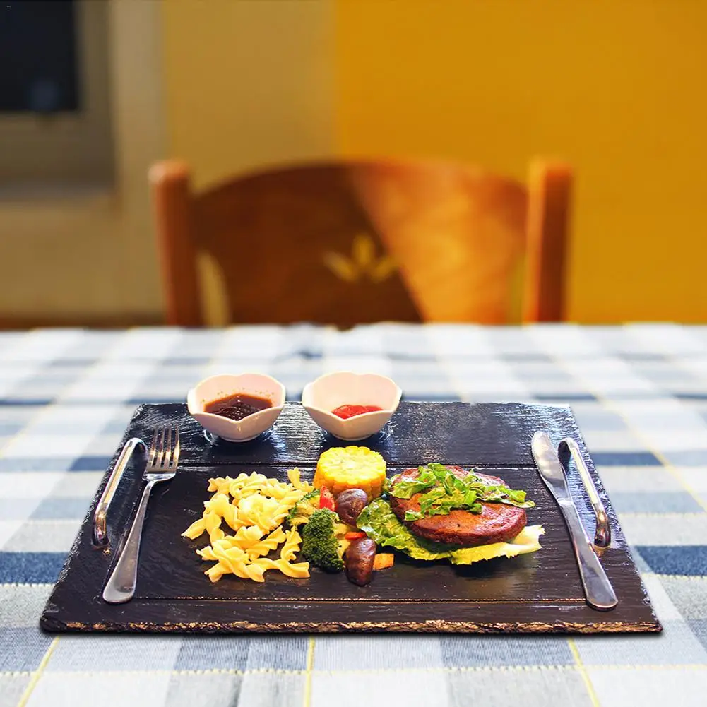 Кухонный поднос для стейка натуральная пластина сланца сырная доска гурманов