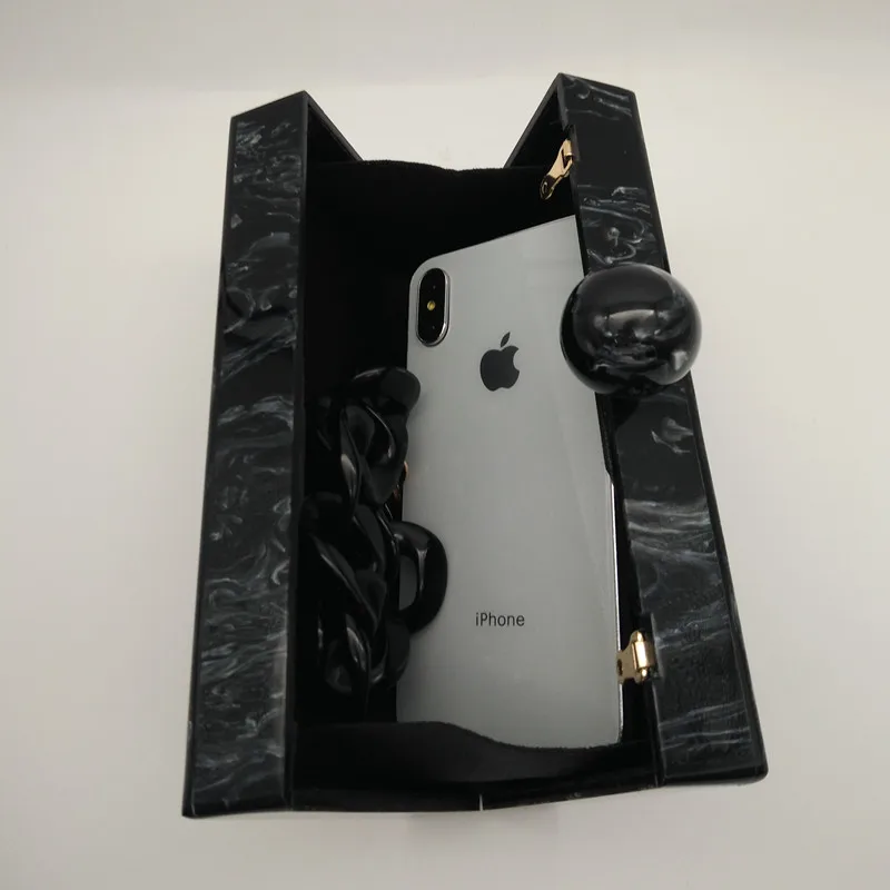 Новый модный мраморный акриловый кошелек женские сумки-мессенджеры черные белые