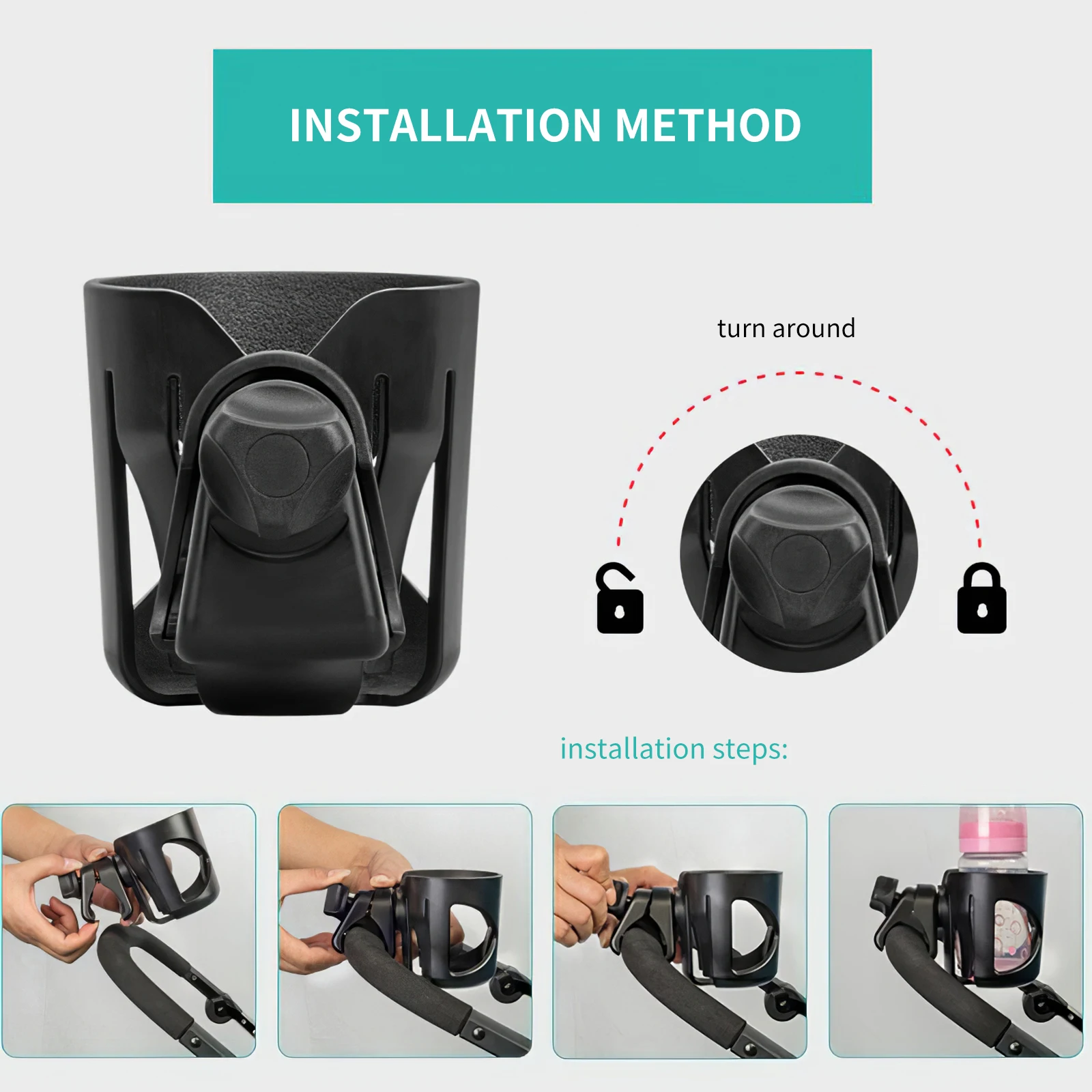 

Plastic Bottle Holder Drink Water Cup Stand Griping Clamp Universal Bottle Holder For Buggies Bicycle Pushchair Bottle Holder