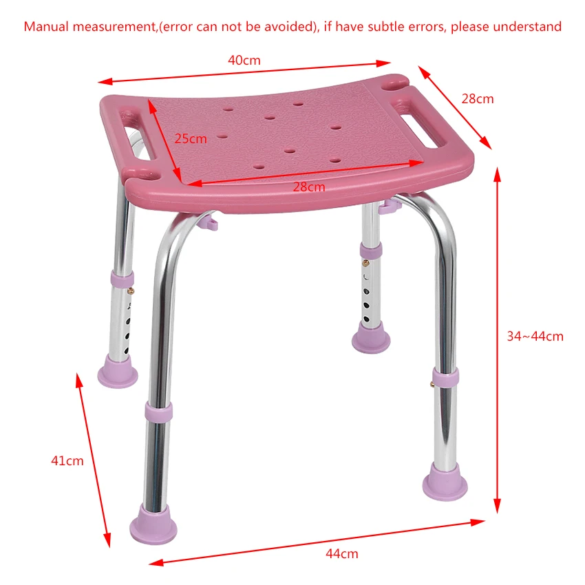 

34-44cm Height Adjutable Pregnant Woman Safety Shower Stool Bench Anti-Skid For Older Bath Stool For Elderly/Disabled People