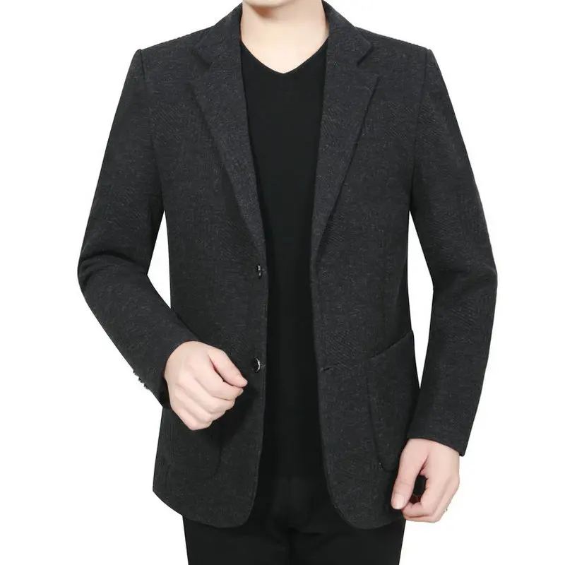 Мужской твидовый Блейзер элегантный деловой Повседневный пиджак с английским