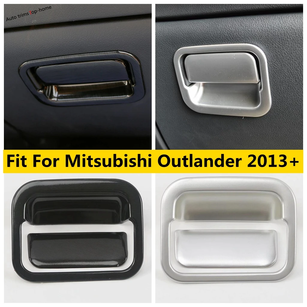 

Yimaautotrims Matte / Wood Grain Look Interior For Mitsubishi Outlander 2013 - 2019 Copilot Glove Storage Box Handle Cover Trim