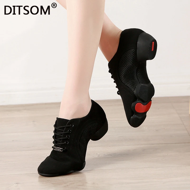 3 секции резиновая подошва сетка и ткань верхняя одежда джаз танцевальные