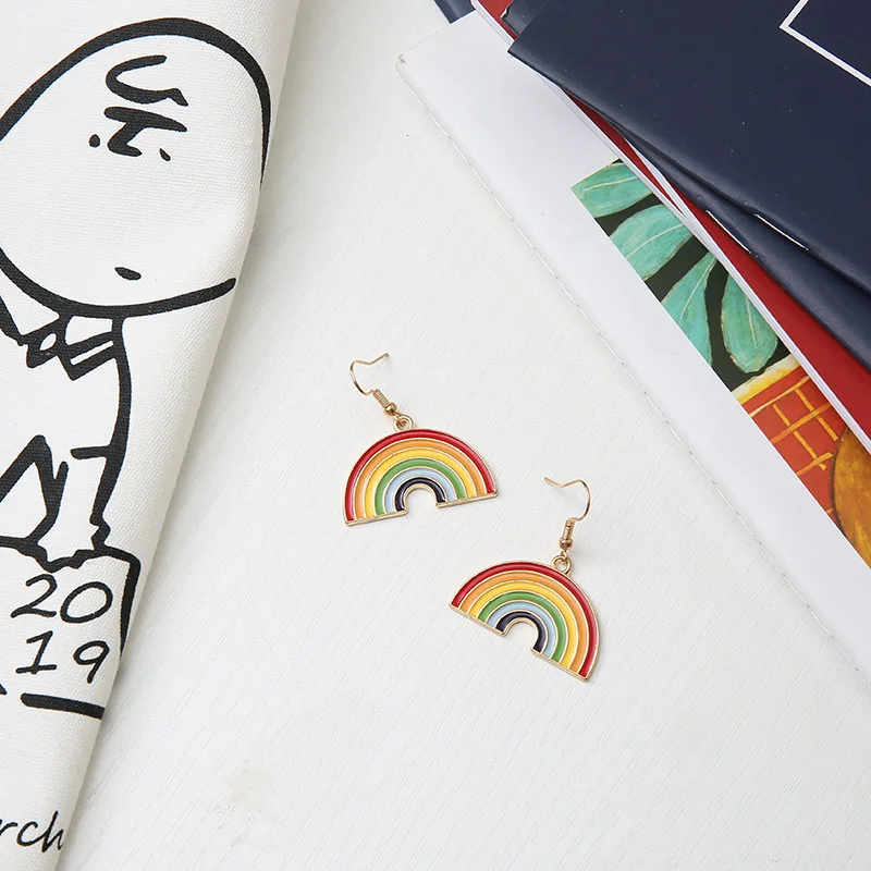 Новинка лидер продаж модные серьги капельки с увеличенной радугой для женщин 2020