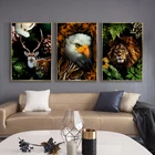 Плакат с изображением Льва, оленя, орла, лошади, попугая, лисы
