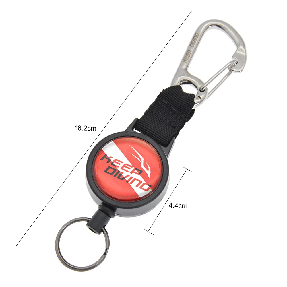 

Scuba Diving Anti-lost Spring Scalable Stainless Steel Diving Buckle Lanyard Safety Swimming Sports Accessory