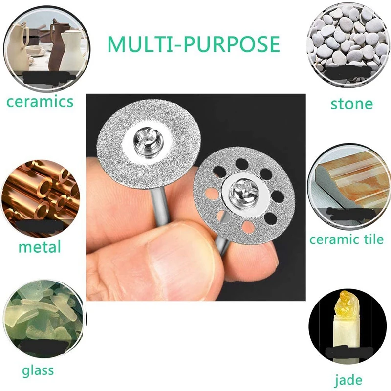 

Diamond Cutting Wheel Set Cut Off Discs Coated Rotary Tools,Diamond Cutting Wheel with Mandrel and Screwdriver