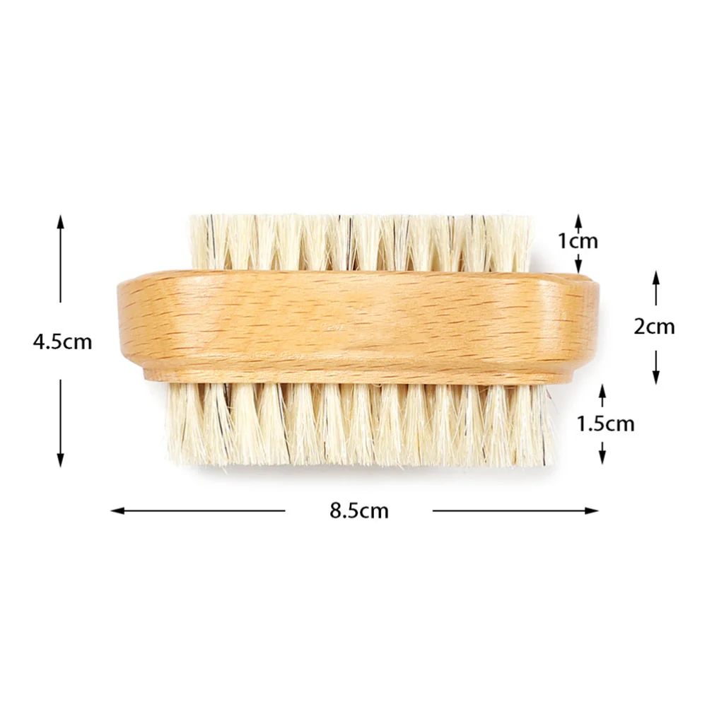 

3Pcs Nail Brushes Two Sided Natural Boar Wooden Pedicure Hand Nail Brush