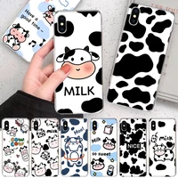 dairy cattle cow speckle cute soft phone case for iphone 11 12 13 pro max xr x xs mini apple 8 7 plus 6 6s se 5s fundas coque