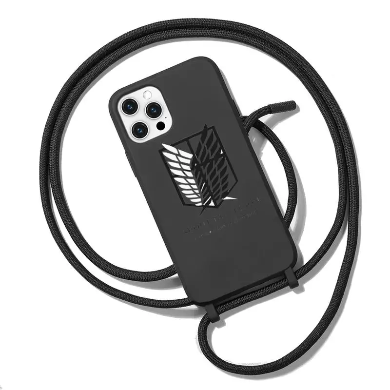 

Attack On Titan Phone Case Necklace Lanyard for iPhone 12 11 8 7 se 2020 mini pro X XS XR MAX Plus