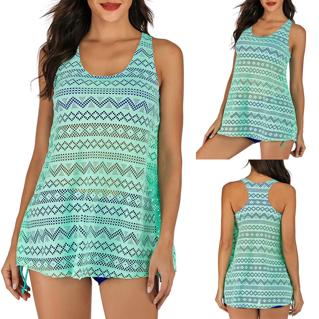 Бикини 2021 женские Танкини большого размера с принтом купальник пляжная одежда