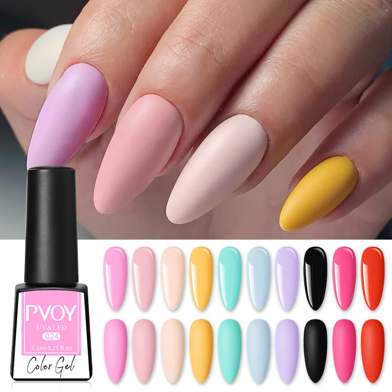 PVOY 7.3ML 6/8/10/12 Pcs/Set Nail Gel Polish Nude Glitter Series Holographics Art Lak Semi Permanent Base Top Coat Soak Off | Красота и