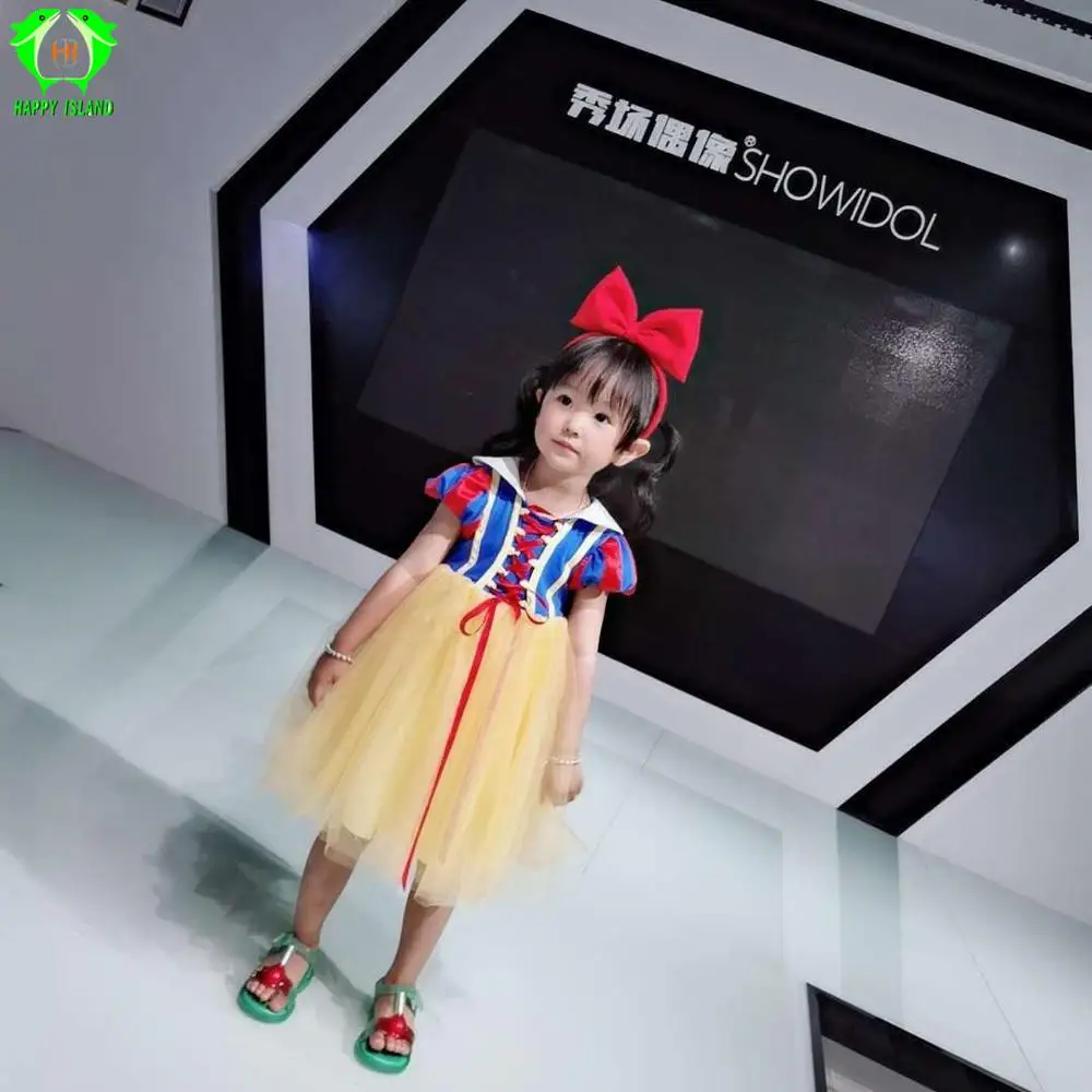 Новинка Юбка-американка Платье Белоснежки принцессы Детское платье с юбкой для
