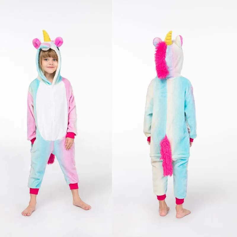 L042 Детские пижамы с вышивкой, пижама в виде животного, панды, Детская Пижама, Infantil, радужные пижамы с единорогом для девочек - Цвет: L042
