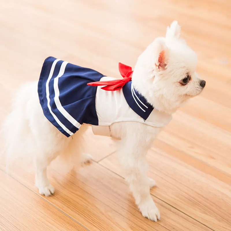 Платье для кошек одежда собак юбка рубашка с принтом маленьких щенков униформа