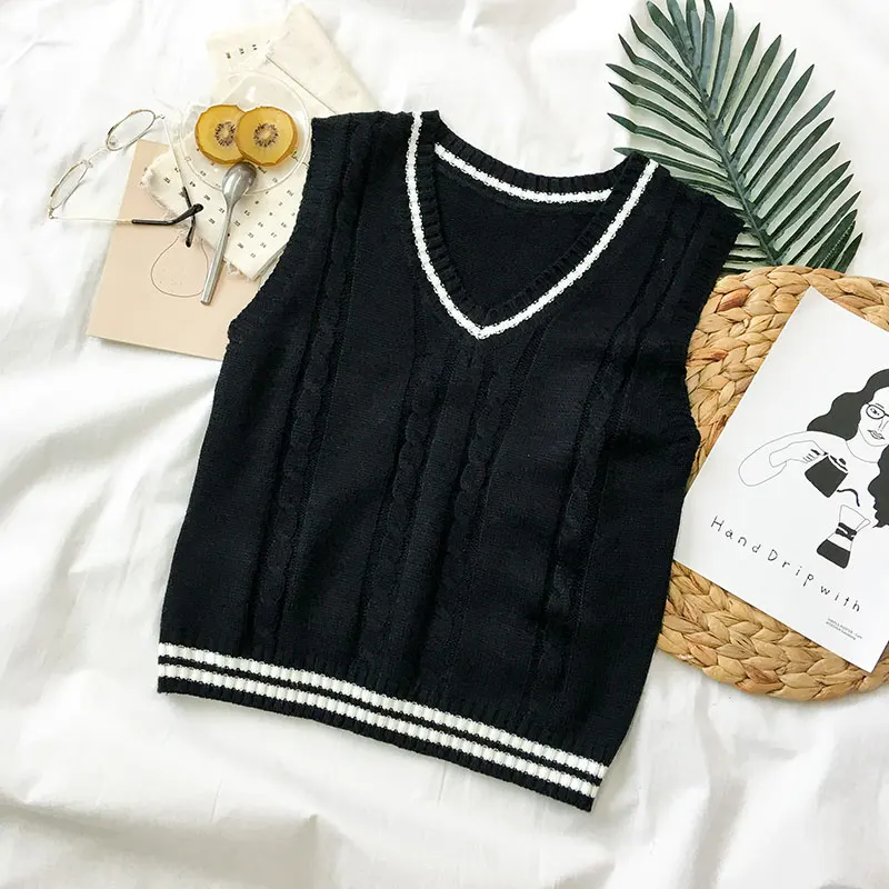 Женский полосатый жилет без рукавов контрастных цветов в Корейском стиле весна