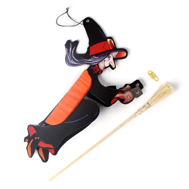 

1/2pcs Halloween Bat Witch Paper Pendant Horror for Home Decor Halloween Decoration Ornaments Paper Bat Props Halloween Deco
