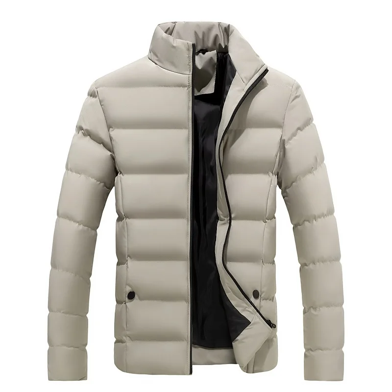 59 Khaki jacket Зимняя куртка мужская одежда однотонная парка ультра-светильник мужские куртки и пальто со стоячим воротником куртка-пуховик - Цвет: 59 Khaki jacket