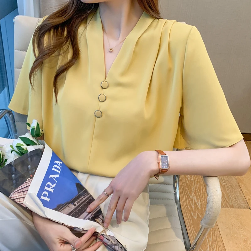 

Рубашка с коротким рукавом Real shot, рубашка в стиле ретро для ранней весны и лета 2021, новый дизайн, Однотонная рубашка