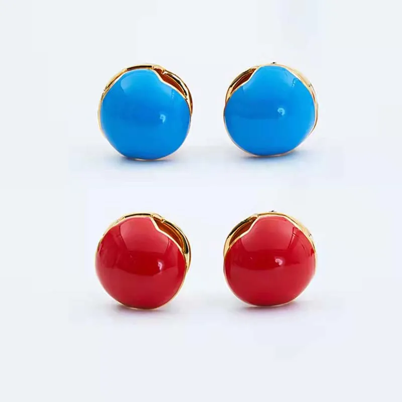 

New French Retro Unique Design Candy Color Three-dimensional Spherical Earrings Female Texture Fashion Accessories Wedding Gifts