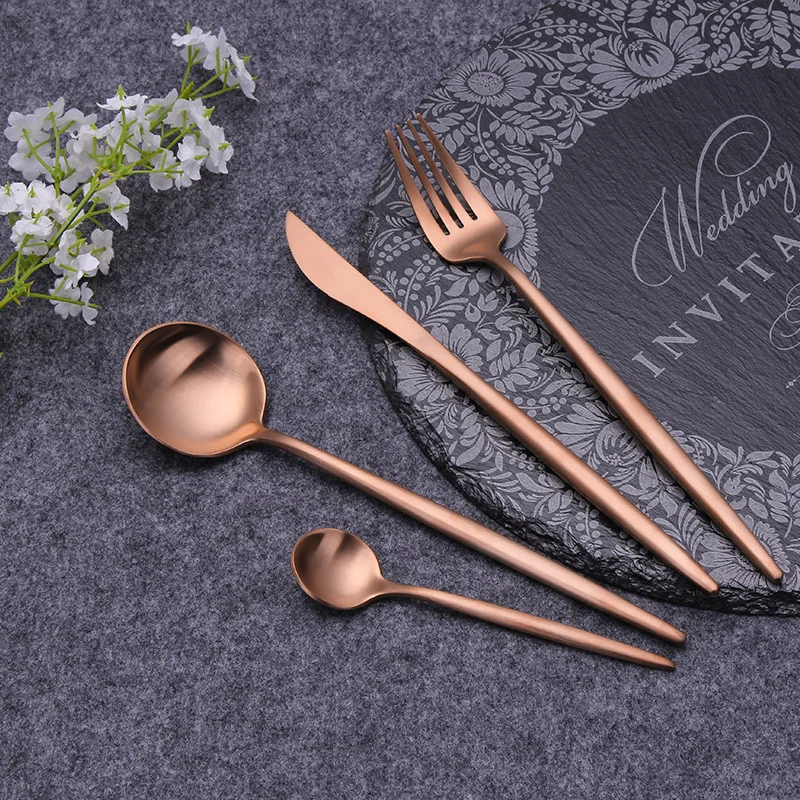 Набор столовых приборов Rosegold, столовые приборы, вилки, Ножи Ложки 18/10, нержавеющая сталь, вилка, ложка, набор ножей, кухонные золотые столовые приборы, Прямая поставка