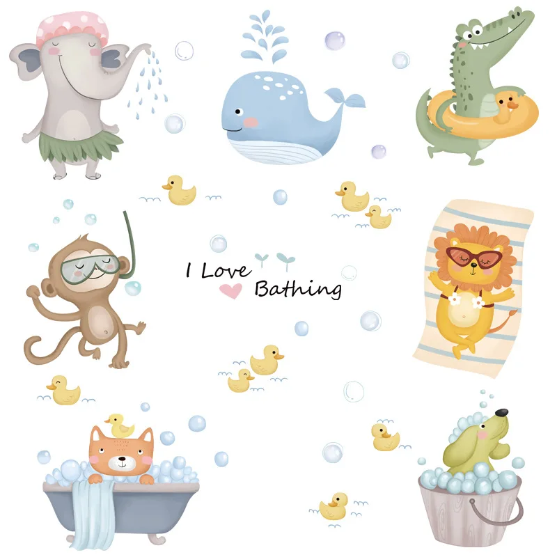 

Cartoon Animals Wall Stickers for Kids Room Nursery Decoration Mural Home Decoration Aesthetic Waterproof Art Decals