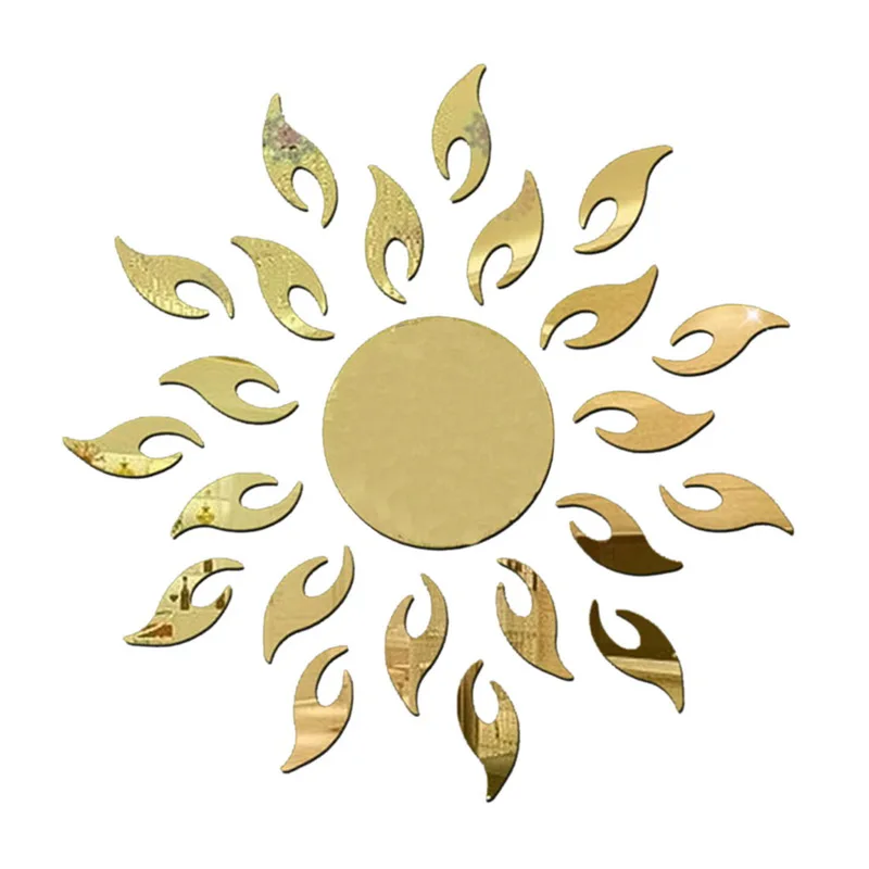 

Sunflower Stickers Art Wall Decoration Wall Sticker 3D Wall Stickers Hexagon Mirror DIY Home Decor Mirror Decor Room Decor