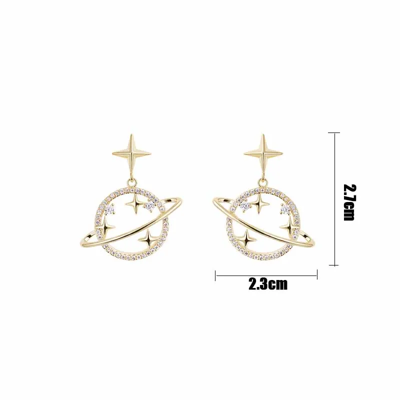 Модные корейские серьги с золотыми кристаллами для женщин новинка 2019 эффектные