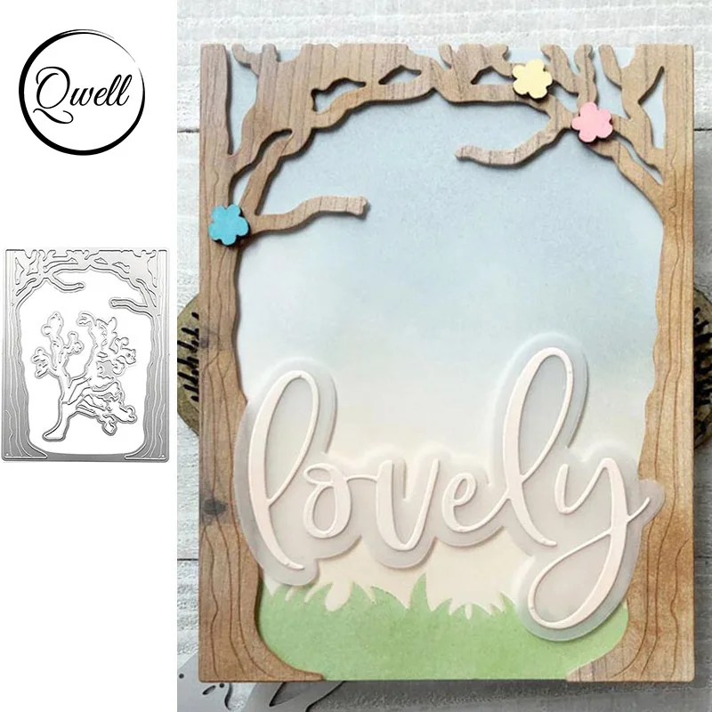 QWELL дерева металлические Вырубные штампы для скрапбукинга и изготовления карт