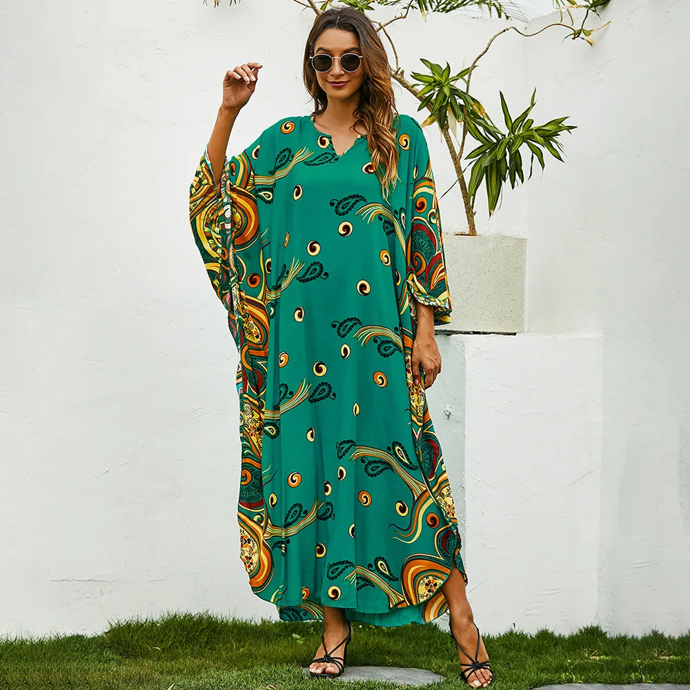 

Maio Feminino Praia Women's Beachwear Dresses Long Sun Cape For Swimsuit Cover Up Swimming Suit Large Size Bathing Kaftan Beach