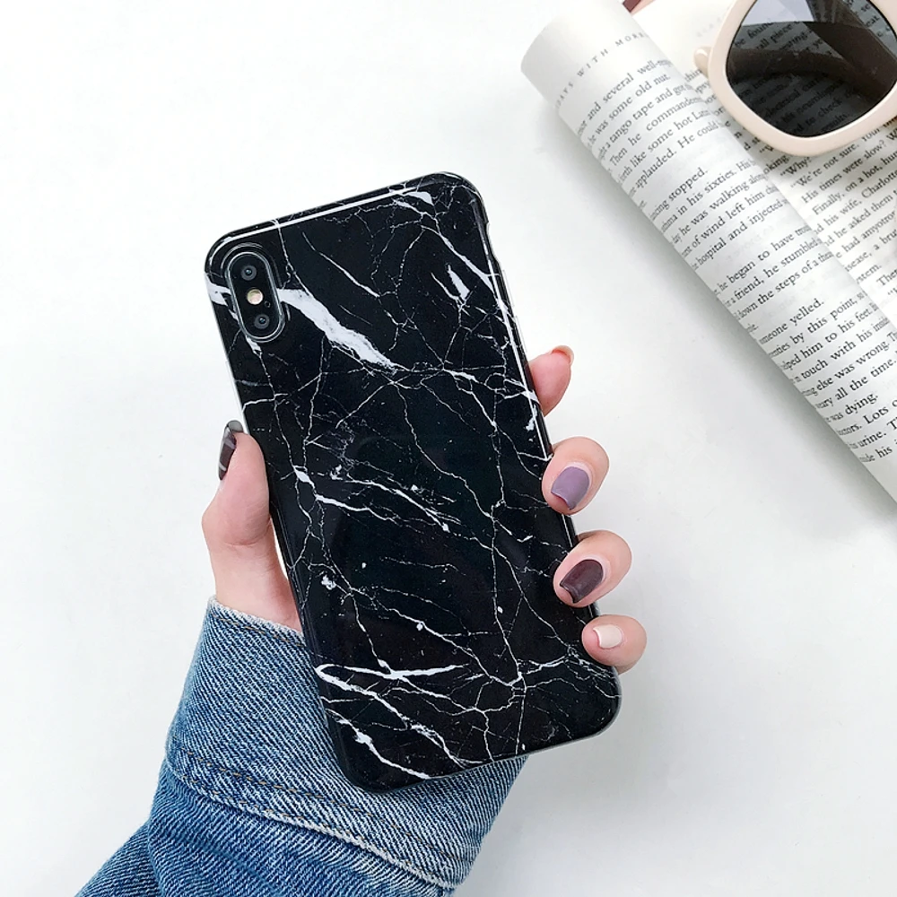 Мягкий ТПУ мраморный чехол для Coque iphone 7 XS MAX чехол задняя крышка для iphone 6 6S 7 8 Plus iphone X XR чехол для телефона