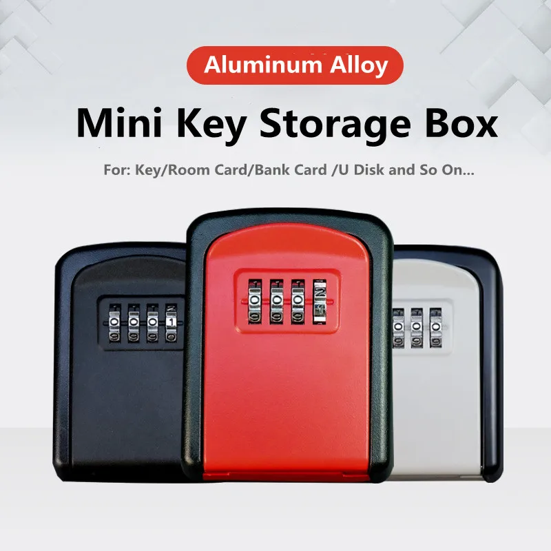 Mini Wall Mount Key Storage Secret Box Organizer 4 Digit Combination Password Security Code Lock Home Key Safe Box caja fuerte