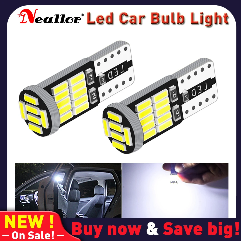 

2x W5W светодиодный T10 Светодиодные лампы Canbus 4014 SMD для парковочных огней автомобиля, внутренняя карта, Купольные огни 12 В, белая автомобильная ...